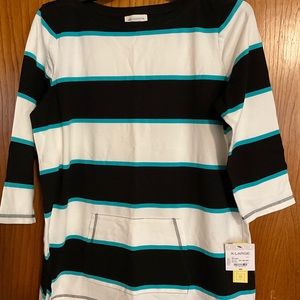 SALE!! Liz Claiborne tunic navy striped top XL